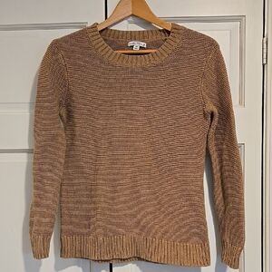 J. Crew Tan Ribbed Scoop-Neck Sweater